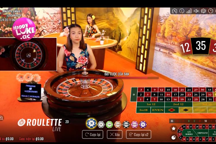 Tham gia Roulette trực tuyến tại ứng dụng HappyLuke 